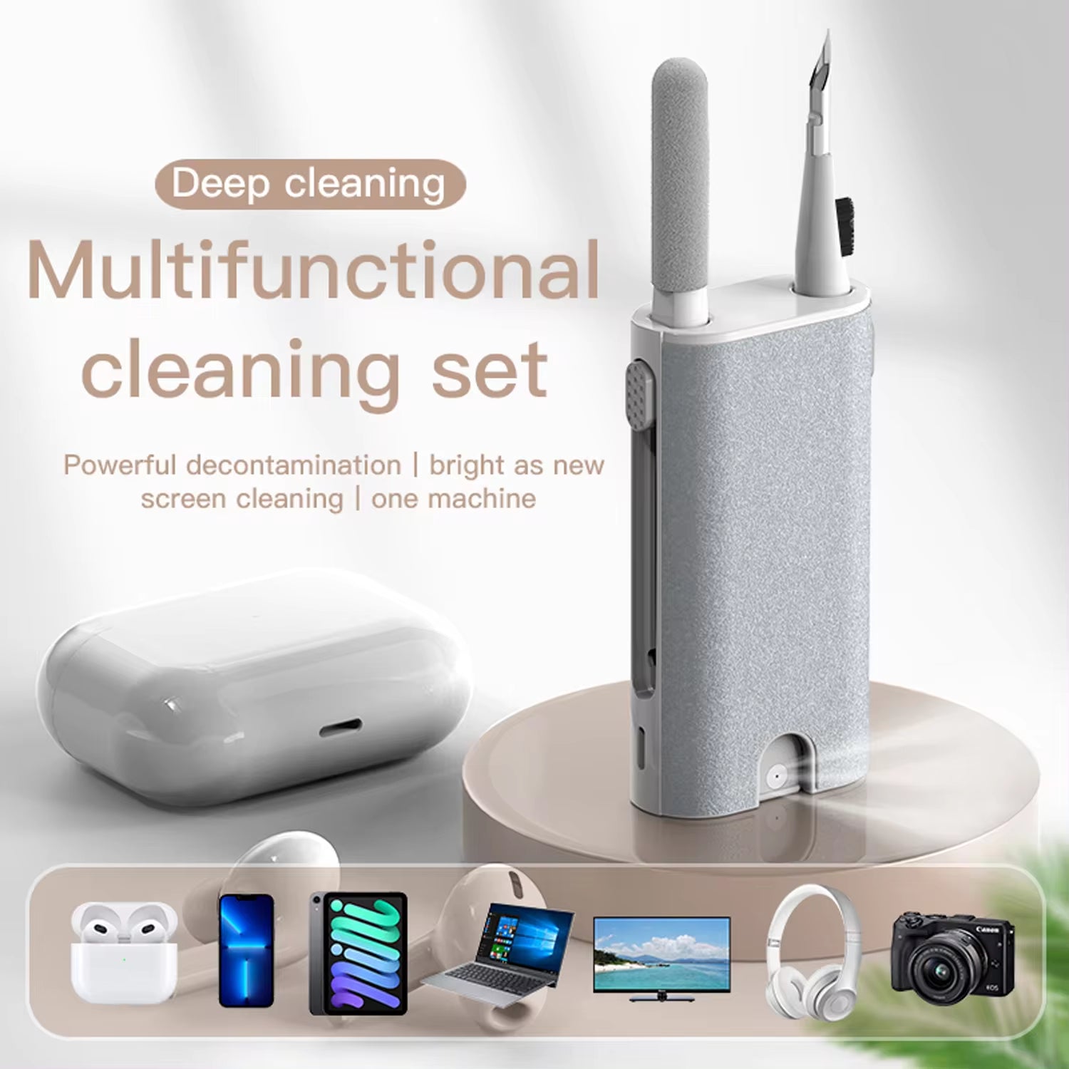 8 in 1 Cleaning Kit Computer Keyboard Cleaner Brush Earphones Cleaning Pen for Headset Ipad Phone Cleaning Tools Keycap Puller